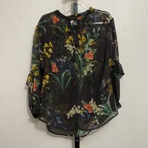 Women's Whimsical Sheer Floral Top 6 Forest Fairy Layering Ethereal Garden